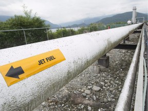A pipeline is pictured at the Kinder Morgan Trans Mountain Expansion Project in Burnaby, B.C., on June 4, 2015. Trans Mountain has filed its final arguments to the National Energy Board, saying its pipeline expansion would increase Canada's gross domestic product by $18.2 billion during the first 20 years of operation. THE CANADIAN PRESS/Jonathan Hayward