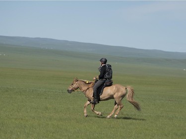 Bruce Chernoff, a Calgary oilman and cattle rancher, finished in 10th place at the 7th annual Mongol Derby - the world's longest horse race - in August 2015. Photo by Saskia Marloh, the Adventurists
