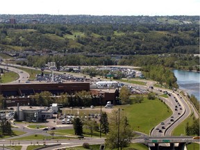 The view of West Village and the proposed CalgaryNEXT arena site as seen from Westmount Place on Wednesday, August 19, 2015.