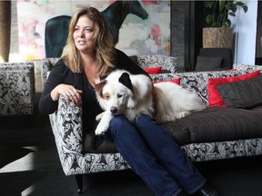 Mick, who plays Stan in the Disney Channel hit show Dog with a Blog, relaxes with his trainer Guin Dill at Hotel Arts.