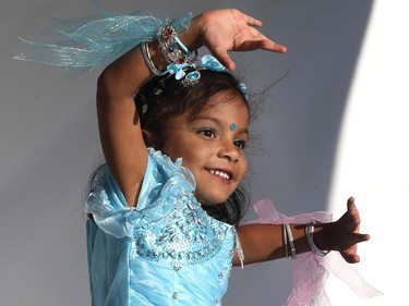 Calgary, AB. August 22.  2015 -- Promita Roy performs a traditional dance of Bangladesh Saturday night at GlobalFest Saturday night.  ({David Moll} /Calgary Herald) For {} story by {}