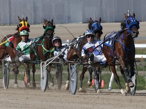 Standardbred horse racers compete at Century Downs. After Stampede Park saw horse racing come to an end in 2008, Century Downs has become the destination point for horse racing fans alike, having recently opened at the end of April 2015.