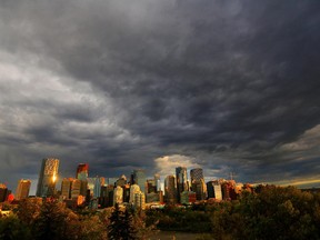 The sun comes out after a storm hit Calgary on August 4, 2015.