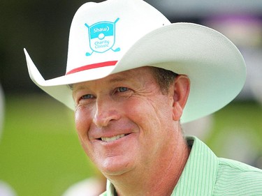 Champions Tour player Jeff Maggert, from Sea Pines, SC, was awarded a white hat after posting a final score of -16 to clinch the Shaw Charity Classic at the Canyon Meadows Golf and Country Club on August 9, 2015.