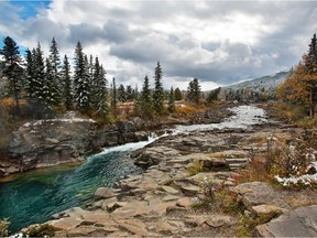 The stunning Castle Falls in southern Alberta's Castle wilderness area in October 2012.
