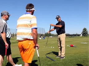 Stan Utley, one of the top-ranked golf teachers in the world, gives a clinic put on by Ted and Dave Custom Golf at the Golf Canada Centre on Saturday.