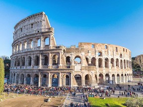 The crowds are often smaller at major tourist sites such as the Colosseum in Rome in autumn.