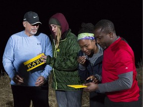 The father-and-daughter teams of Neil and Kristin, left, and Ope, far right, and Simi learn they are still in the hunt on this week's episode of The Amazing Race Canada.