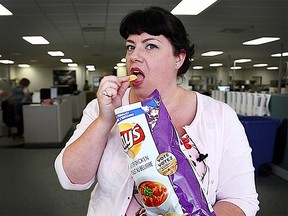 Food writer Gwendolyn Richards tries one of the Lay's Canada Do Us A Flavour chips.