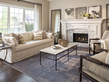 The living room in the Insignia show home at Mahogany in Calgary.