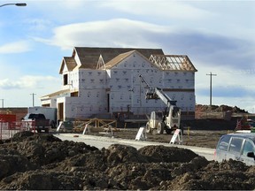 House construction in the Evanston neighbourhood in northwest Calgary this spring.