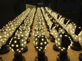 100 Nanoleaf light bulbs at the Temporary Gallery of Lasting Impressions.