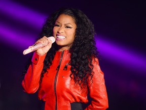 In this June 7, 2015 file photo, Nicki Minaj performs at the 2015 Hot 97 Summer Jam at MetLife Stadium, in East Rutherford, New Jersey. Minaj performed Tuesday night at the Saddledome. Local photographers were not allowed to shoot the show.