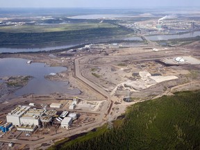 The Athabasca river runs through a Suncor oilsands facility near Fort McMurray.
