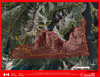 A map of the area affected by the wildfire in Montana near Waterton Lakes National Park.