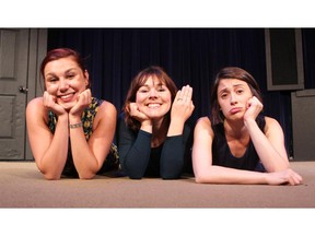 First Love, Last Love, No Love performers, from left, Ali Froggatt, Renée Amber and Lindsay Mullan will be performing their improv comedy this weekend at the Loose Moose Theatre. They were photographed on August 25, 2015. (Colleen De Neve/Calgary Herald)