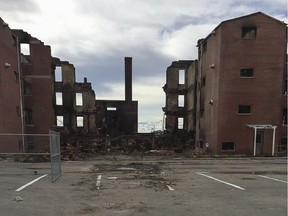 A photo of Red Crow Community College on the Blood Reserve after a fire tore through the building on Friday August 14, 2015.