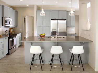 The kitchen in the Calgary's Copperfield Precise show home. Courtesy Hopewell Residential