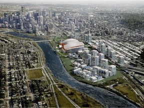 Artist's rendition of CalgaryNEXT, the proposed Calgary Flames arena.