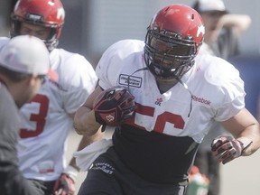 Calgary Stampeders long-snapper Randy Chevrier finally got his chance to spike the football after recovering a fumble in Saturday's win over Ottawa.