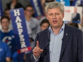 Conservative Leader Stephen Harper addresses supporters during his first campaign event on Sunday in Montreal. Reader says that contrary to what the Tories say, their campaign started long ago.