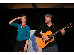 Tales Too Tall for Trailers. Erika Kate MacDonald and Paul Strickland perform at the Calgary Fringe Festival.