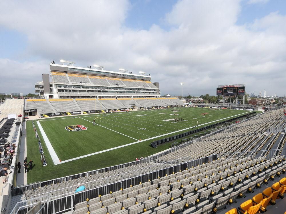 HAMILTON, ON - SEPT 1: A general view prior to the CFL football game between the Toronto Argonauts and Hamilton Tiger-cats during at Tim Hortons Field on September 1, 2014 in Hamilton, Ontario, Canada.