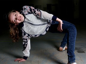 Taylor Hatala, 12, a hip-hop dancer who has been appearing onstage with Janet Jackson in Calgary.