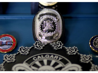 Marco's k9 police badge. Photo by Leah Hennel, Calgary Herald