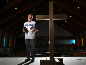 John Van Slotten, pastor at New Hope Hillside Church, is giving a sermon on the Blue Jays.