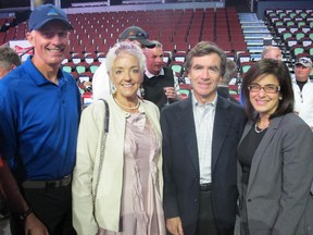 Pictured, from left, at the 35th annual Calgary Flames Celebrity Charity Golf Classic post-tournament reception are Alberta Children's Hospital paediatric department head Dr. Jim Kellner, Rotary Flames House medical director Dr. Marli Robertson, Flames Foundation for Life chairman Jeff McCaig and Alberta Children's Hospital Foundation president and CEO SAifa Koonar.