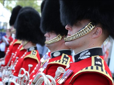 Band of the Scots Guards gets ready perform at The Spruce Meadows Masters.