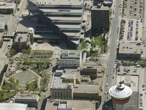 The Civic District includes the Municipal Building, Olympic Plaza and the Calgary Tower. It will also be home to the new Central Library and the National Music Centre.