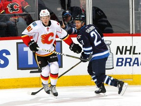 Brett Kulak made his NHL debut with the Calgary Flames against TJ Galiardi and the Winnipeg Jets on April 11, the final game of the 2014-15 NHL regular season.