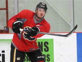 Calgary Flames forward Paul Byron skates at WinSport.