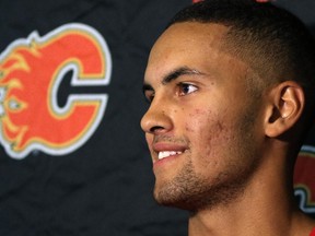 Calgary Flames' 18-year-old prospect Oliver Kylington scored the go-ahead goal in Saturday's AHL outdoor game.