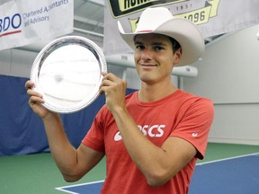 Frank Dancevic of Canada was the winner of the men's singles final at the ITF Futures tennis tournament at the Calgary Winter Club on Sunday, September 6, 2015.