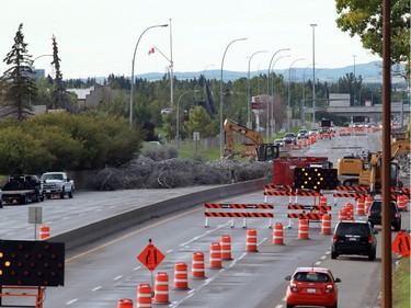 Flanders bridge on Crowchild Trail was a pile of rubble on Sunday morning, September 7, 2015.
