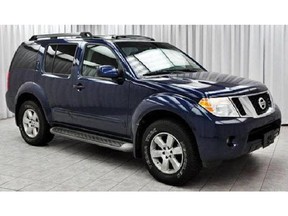City police are looking for a dark-coloured Nissan Pathfinder, possibly a 2007-2011, or similar mid-sized SUV (similar to the one pictured) and may be bearing a licence plate that ends in 7585 in connection with a shooting on the morning of Monday, Sept. 21, 2015, in the 4500 block of 7th Avenue S.E. that sent a man to hospital.