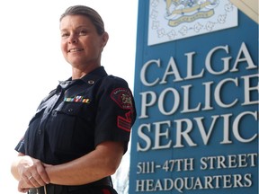 Calgary Police Service Staff. Sgt. Clare Smart works with the Youth Services Unit, Community and Youth Services. She helped train police in Sudan and has since come back to build links with Calgary's Sudanese community. She was photographed on May 7, 2015.