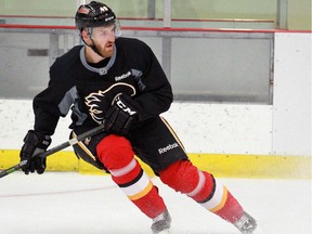 Jakub Nakladal, seen during the team's summer development camp, is back up with the Flames.