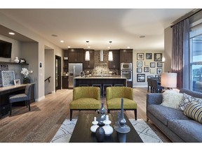 The great room and kitchen in Albi Homes' new show home in Westmere.