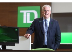 Brian Gervais, senior vice-president for the Prairie Region of TD Canada Trust in the downtown branch.