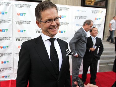 Calgary International Film Festival Board of Directors Chair James Pettigrew stopped to answer questions as he walked the red carpet at the opening gala night of the Calgary International Film Festival on September 23, 2015.