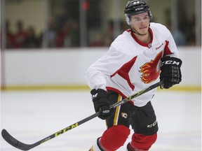 Kenney Morrison during a Flames scrimmage game at WinSport in Calgary, on Saturday, September 19, 2015.