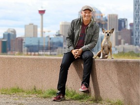 Global Morning News co-host Scott Fee was photographed on Tom Campbell's Hill with his dog Keiki