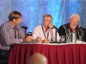 Gord Bontje of Laebon Homes, Jay Westman of JaymanBuilt, and Ralph Hutchinson of Daytona Homes Master Builder drew from their experience of weathering other recessions to compare today's new home market to other points in Alberta's market at the CHBA-Alberta industry conference Build 2015, held at Fairmont Jasper Park Lodge in Jasper, B.C. from Sept 17 to 20, 2015.