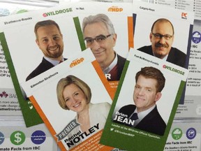 The Insurance Bureau of Canada is sending out trading cards that have photographs of each Alberta MLA on one side and facts about weather damage on the back.