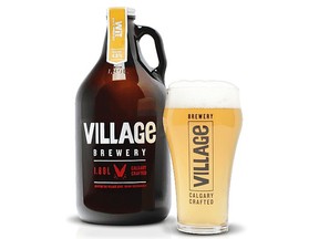 A Village Brewery growler bottle