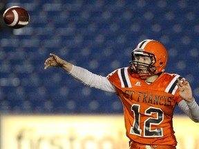 Quarterback Des Catellier leads the St. Francis Browns into the 2015 city high school football season. And they're the favourites this time around.